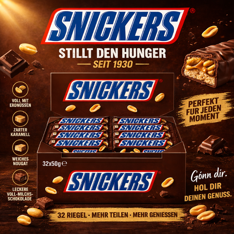 Snickers Riegel 32 x 50g Display