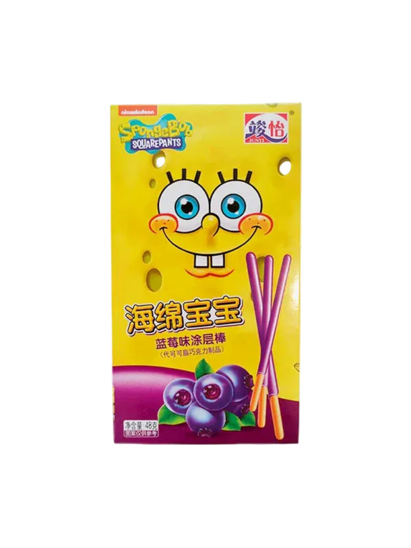 Spongebob Squarepants Schokosticks Blaubeere 48g MHD:30.03.2026
