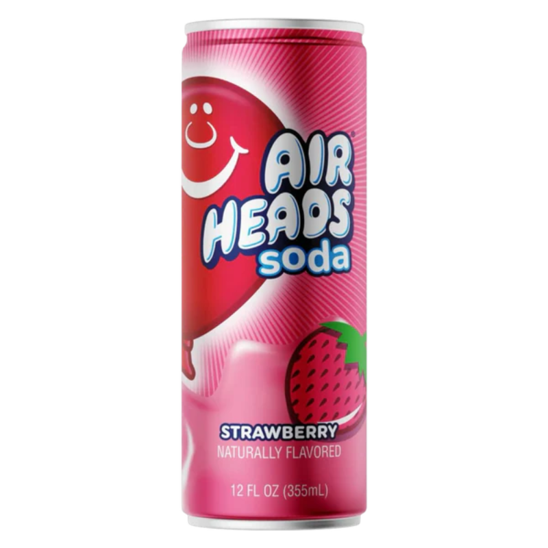 Airheads Soda Strawberry Flavour USA 330ml Dose
Airheads Strawberry Soda amerikanisches Getränk 330ml
Airheads Soda Strawberry USA Import Getränkedose
Airheads Strawberry Soda Dose Nahaufnahme
Airheads Soda Strawberry amerikanische Limonade 330ml
