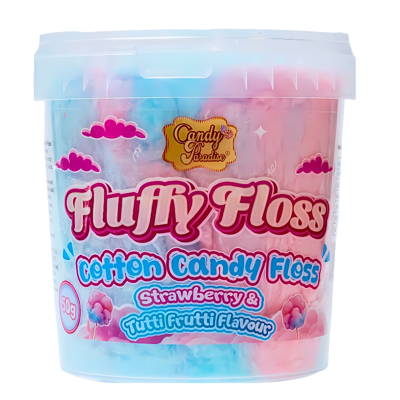 Candy Paradise Cotton Candy Fluffy Floss Tubs 50g Verpackung
Candy Paradise Cotton Candy Zuckerwatte Dose 50g
Candy Paradise Fluffy Floss Cotton Candy Nahaufnahme
Candy Paradise Cotton Candy Jahrmarkt Zuckerwatte
Candy Paradise Cotton Candy Fluffy Floss süßer Snack 50g