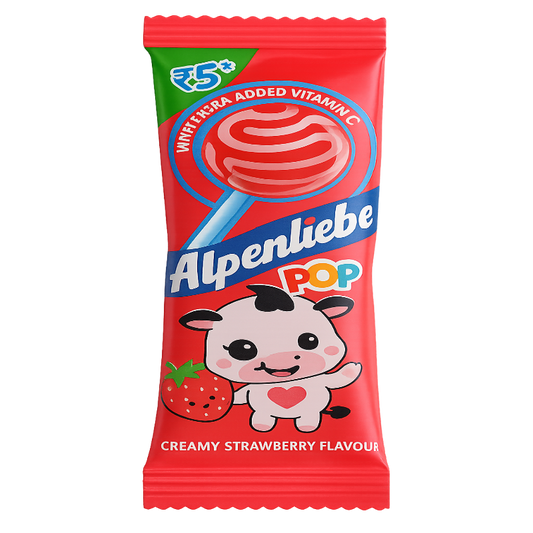 Alpenliebe Pop Cream Strawberry 8g