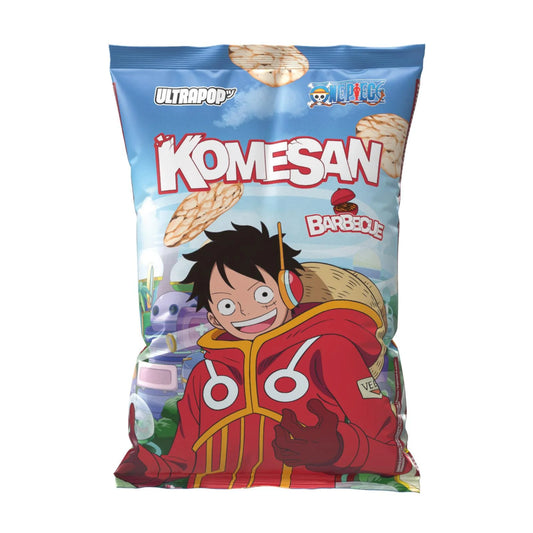 Komesan Ultra Pop Rice Luffy BBQ 60g Verpackung
One Piece Luffy BBQ Reis Chips Komesan 60g
Komesan Ultra Pop BBQ Rice Snack Luffy
Japanische Komesan Luffy BBQ Chips 60g
Komesan One Piece BBQ Reis Snack Verpackung Vorderseite
