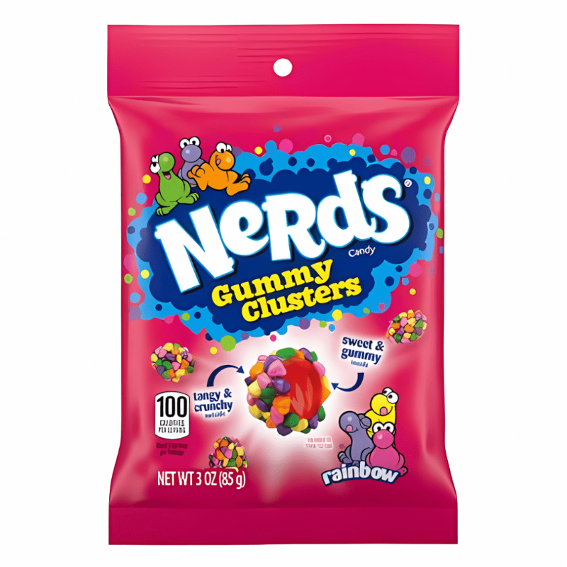 Nerds Gummy Cluster Rainbow Peg Bag 85g