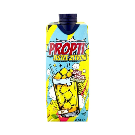 PROPTI Eistee Zitrone 0,5l Flasche Erfrischungsgetränk mit Schwarztee und Zitronengeschmack