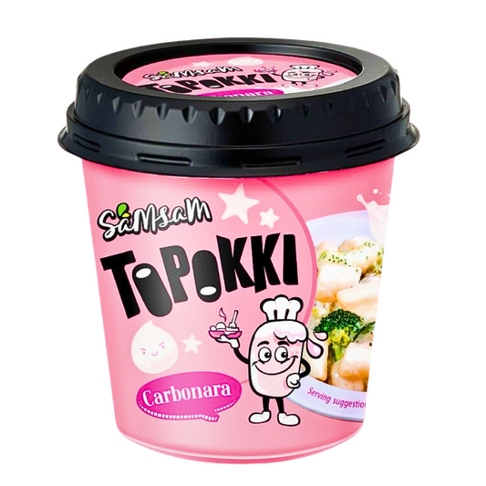 Samsam Topokki Cups Carbonara Flavour 120g Korea Verpackung
Samsam Topokki Carbonara koreanische Reiskuchen Cup
Samsam Topokki Carbonara Instant Tteokbokki Korea
Samsam Topokki Carbonara Flavour Asia Snack Cup
Samsam Topokki Carbonara Reiskuchen Verpackung Vorderseite