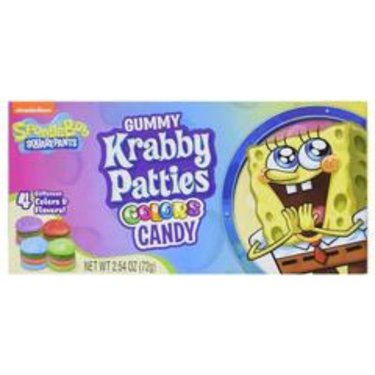 Spongebob Gummy Krabby Patties Theatre Box 72g Verpackung
Spongebob Krabby Patties Fruchtgummi Burger Candy
Spongebob Gummy Krabby Patties US Candy 72g
Spongebob Krabby Patties Gummies Burger Form
Spongebob Gummy Krabby Patties Theatre Box Vorderseite 🍔
