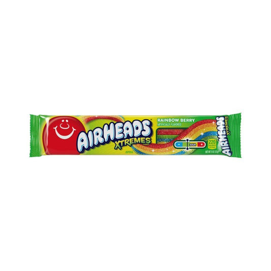 Airheads Xtreme Rainbow Berry Belts USA 57g Verpackung

Airheads Xtreme Rainbow Berry Belts saure Fruchtgummi Bänder

Airheads Xtreme Rainbow Berry Belts amerikanische Süßigkeiten

Airheads Rainbow Berry Belts Candy USA 57g Nahaufnahme

Airheads Xtreme Rainbow Berry Belts buntes Fruchtgummi Band