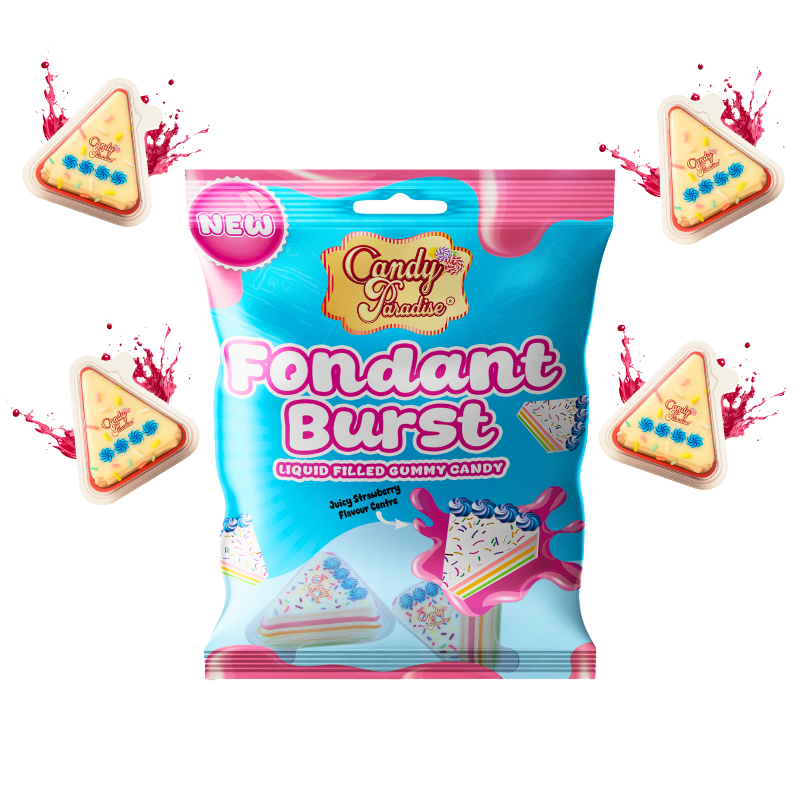 Candy Paradise Fondant Burst Peg Bags 72g Verpackung

Candy Paradise Fondant Burst gefüllte Fruchtbonbons

Candy Paradise Fondant Burst Candy mit Fondantkern

Candy Paradise Fondant Burst Süßigkeiten Nahaufnahme

Candy Paradise Fondant Burst Peg Bag 72g Produktbild