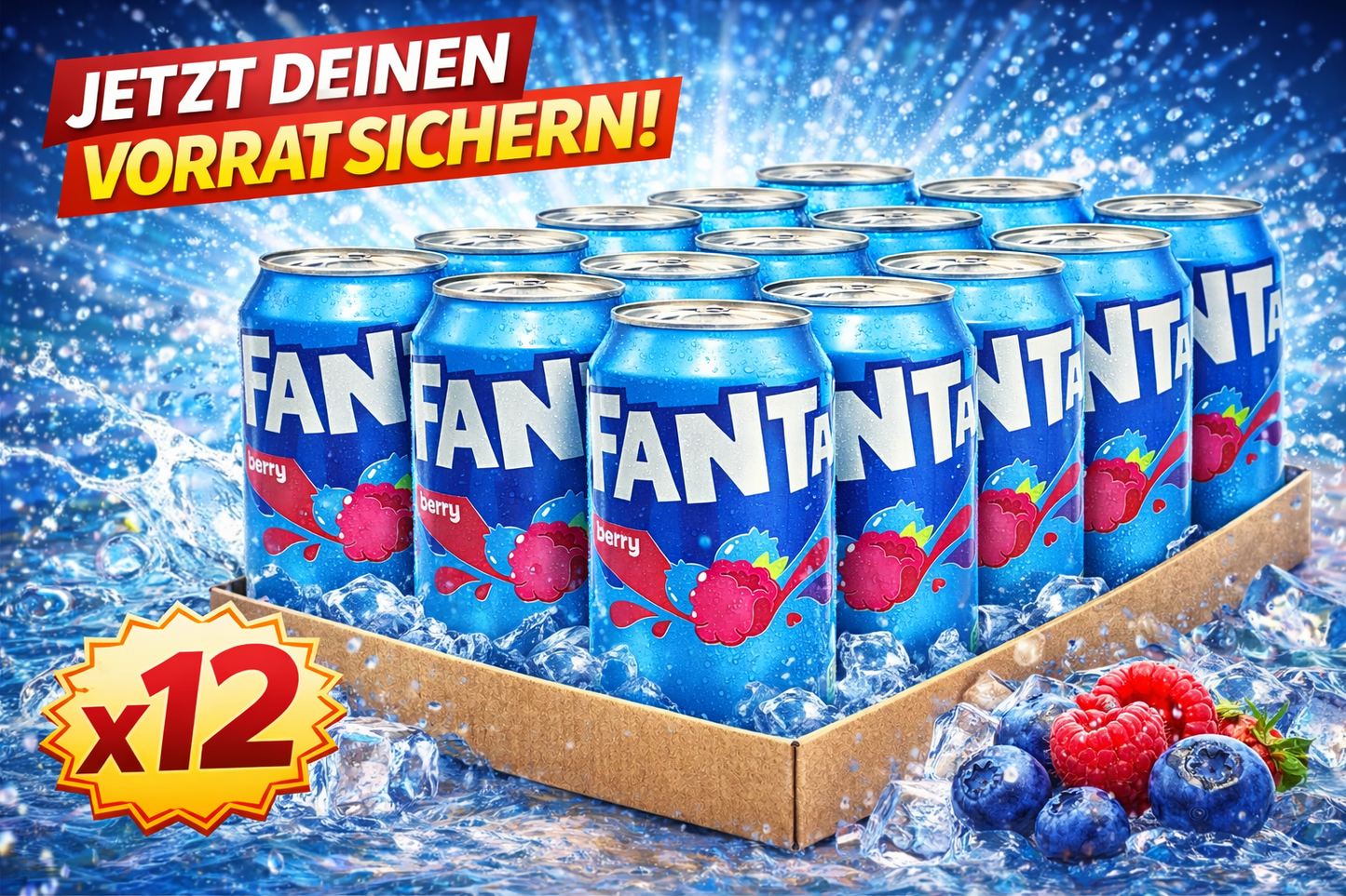 12 x Fanta Berry 355ml Sparset