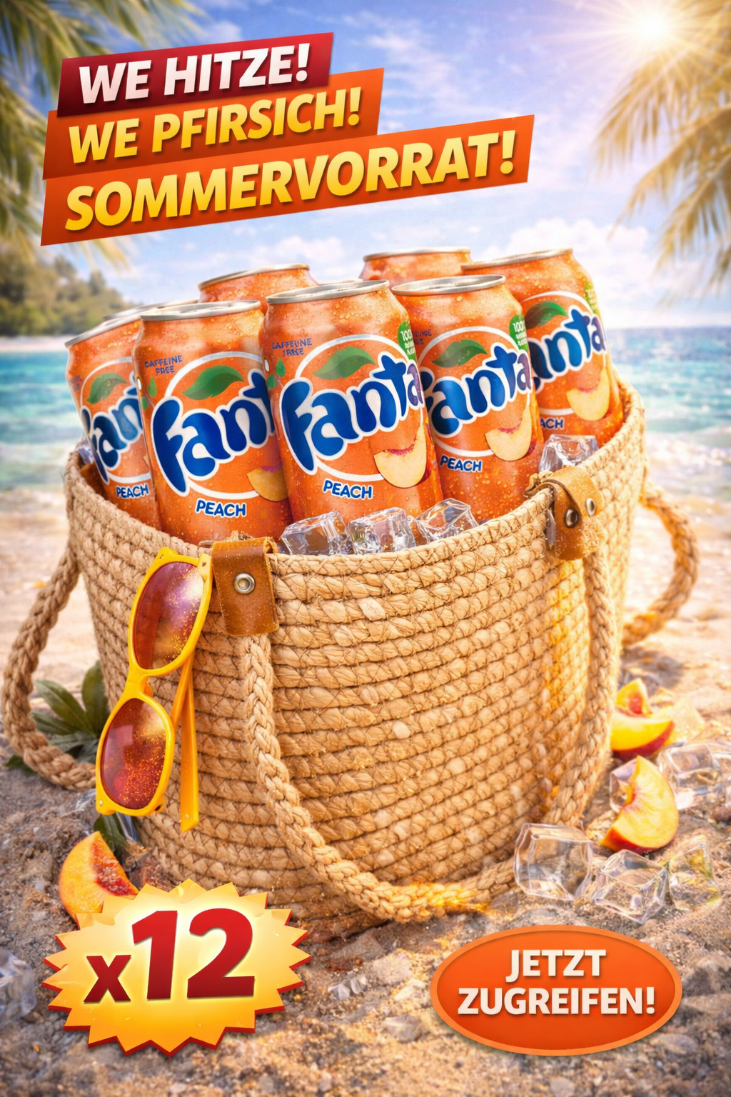 12 x Fanta Peach 355ml Sparset