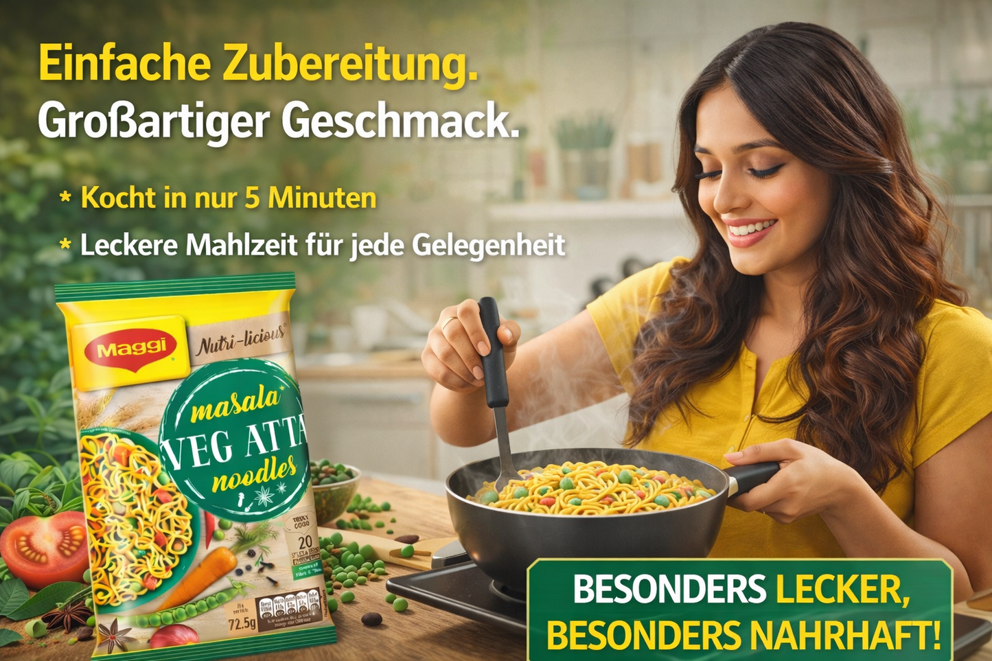 10Stk Maggi Masala Veg Atta Nudeln 750g
