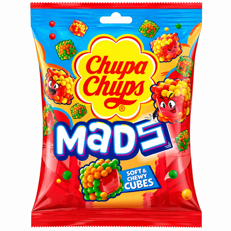 Chupa Chups Mads Fruits 115g Fruchtgummi kaufen
Chupa Chups Fruchtgummis bunt weich süß
Mads Fruits Fruchtgummi Mix 115g Snack
Fruchtgummi Mix Chupa Chups Süßigkeiten