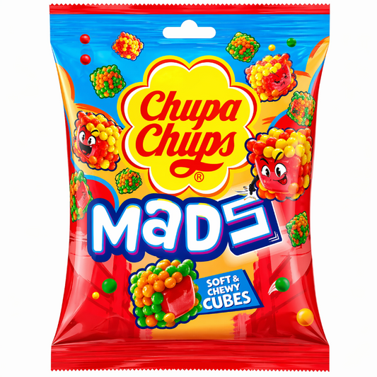 Chupa Chups Mads Fruits 115g Fruchtgummi kaufen
Chupa Chups Fruchtgummis bunt weich süß
Mads Fruits Fruchtgummi Mix 115g Snack
Fruchtgummi Mix Chupa Chups Süßigkeiten
