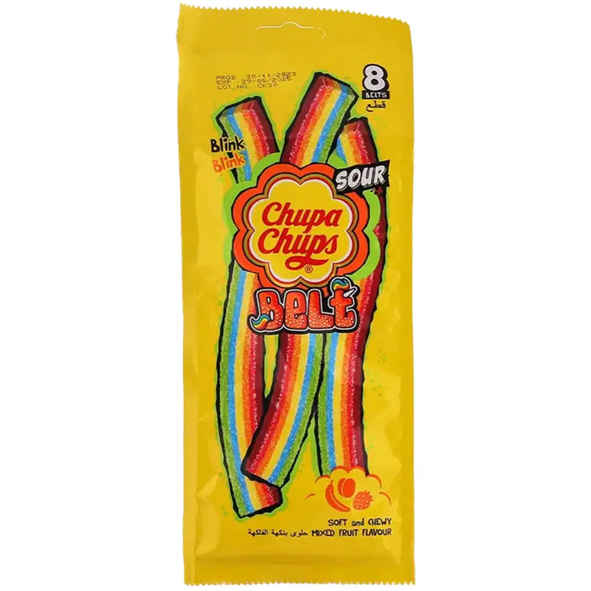 Chupa Chups Sour Belts Mixed Fruit 57g