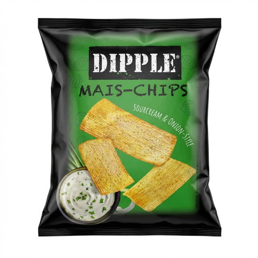 Dipple Mais Chips Sour Cream Onion 20g Verpackung knuspriger Maischips Snack

Dipple Sour Cream Onion Mais Chips 20g salziger Snack mit Sauerrahm Zwiebel Geschmack

Dipple Mais Chips Sour Cream Onion knusprige Corn Chips Snack Packung

Dipple Corn Chips Sour Cream Onion 20g würziger Mais Snack

Dipple Mais Chips Sour Cream Onion Packung kleiner Snack mit Sour Cream Geschmack