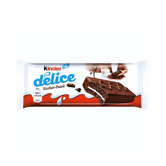 Kinder Délice 39g Kuchenriegel kaufen
Kinder Délice Schoko Kuchen mit Milchcreme
Kinder Délice Snack Riegel mit Schokolade
Kinder Délice weicher Kuchenriegel Ferrero