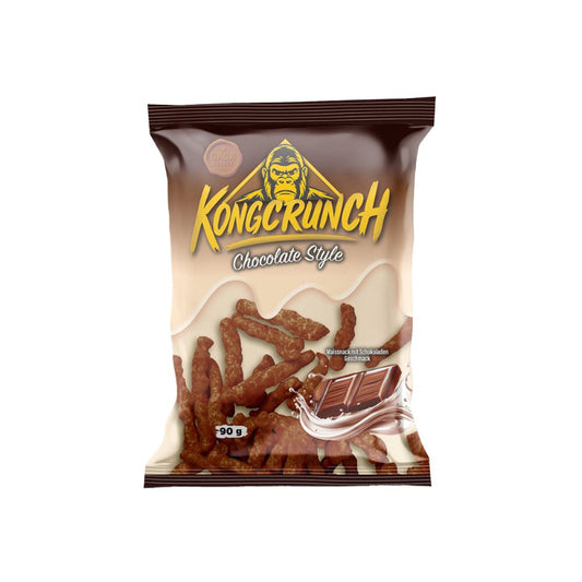 Kongcrunch Chocolate Style Beutel 90g Verpackung Vorderseite

Kongcrunch Chocolate Style knuspriger Schoko Snack 90g Beutel

Kongcrunch Chocolate Style Crunchy Schokoladen Snack Nahaufnahme

Kongcrunch Chocolate Style Snack Beutel 90g Produktbild
