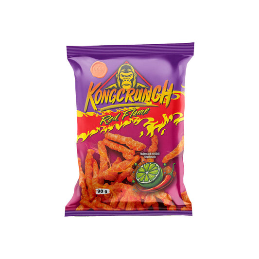 Kongcrunch Red Flame Beutel 90g Verpackung Vorderseite

Kongcrunch Red Flame scharfer Chili Snack 90g Beutel

Kongcrunch Red Flame Crunchy Spicy Snack Nahaufnahme

Kongcrunch Red Flame würziger Knabbersnack 90g Produktbild