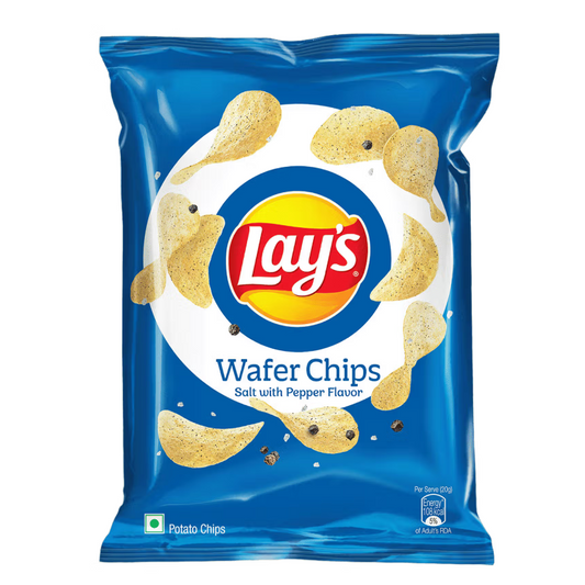Lays Wafer Style Salt with Pepper 53g Chips Verpackung

Lays Wafer Style Salt with Pepper Chips 53g

Lays Salt with Pepper Wafer Style Kartoffelchips Nahaufnahme

Lays Wafer Style Salt Pepper würzige Chips

Lays Wafer Style Salt with Pepper Import Chips 53g