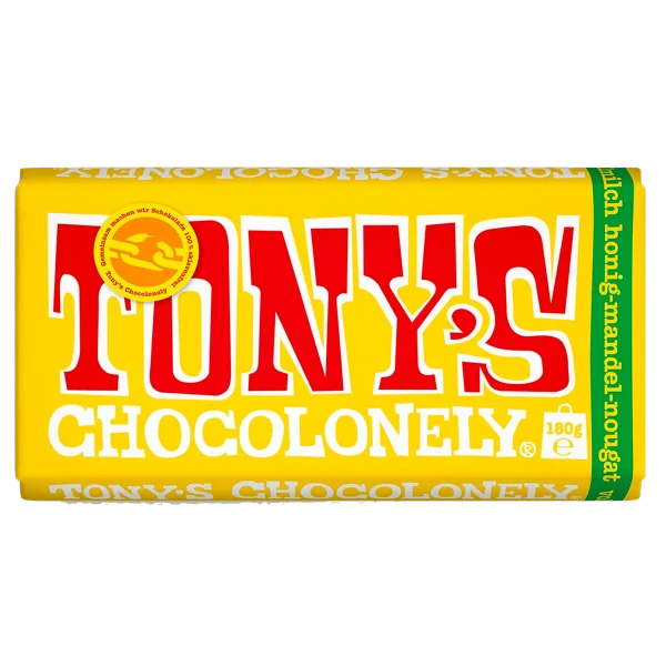 Tony's Honig-Mandel-Nougat 32 % Vollmilchschokolade, 180 g