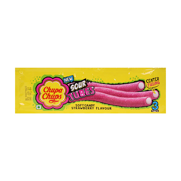 Chupa Chups Sour Tubes Softcandy Strawberry Flavour 24g